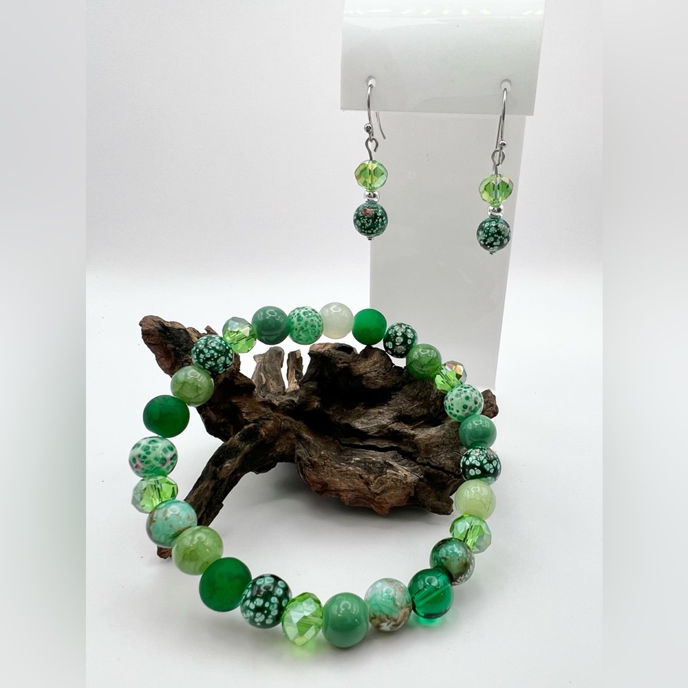 BOHEMIAN GLASS BEADED SET